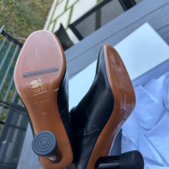 Clergerie Karl Knee HighTall Boots Soft Lambskin Leather Sz 8.5 Black Heels - Picture 11 of 13